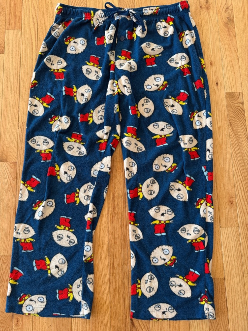 Family Guy Stewie Fleece Pajama Pants XL Blue Cozy Lounge Sleepwear